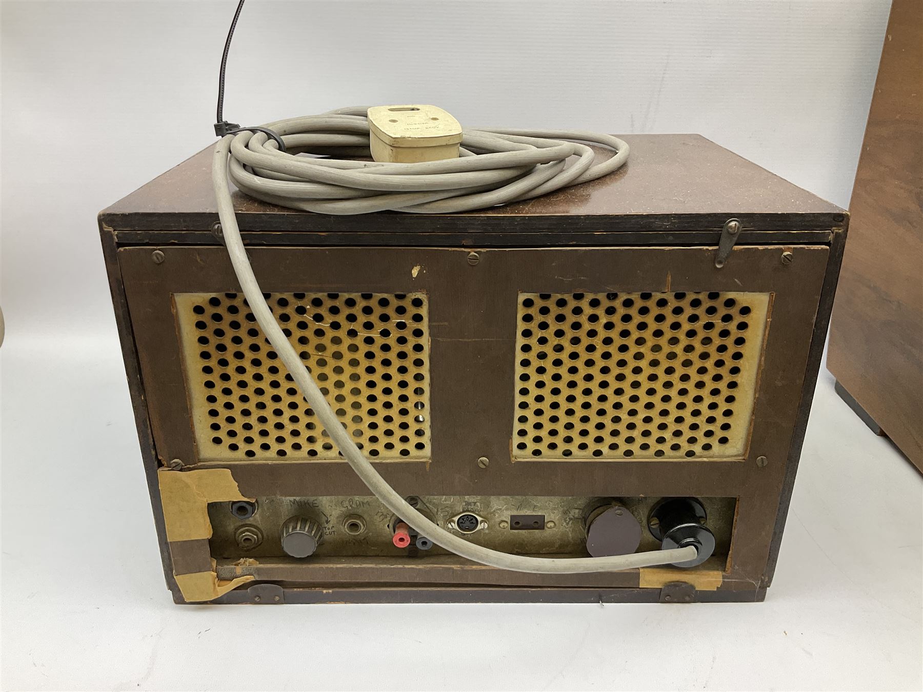 Mid 20th century Bush walnut TV 53 cased television receiver, together with a wood cased radio