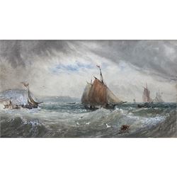George Weatherill (British 1810-1890): Fishing Boats in Choppy Seas, watercolour signed 11cm x 20cm
Provenance: North Yorkshire deceased estate