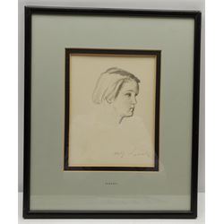 Philip Naviasky (British 1894-1983): 'Roberta', pencil sketch signed 21cm x 16cm