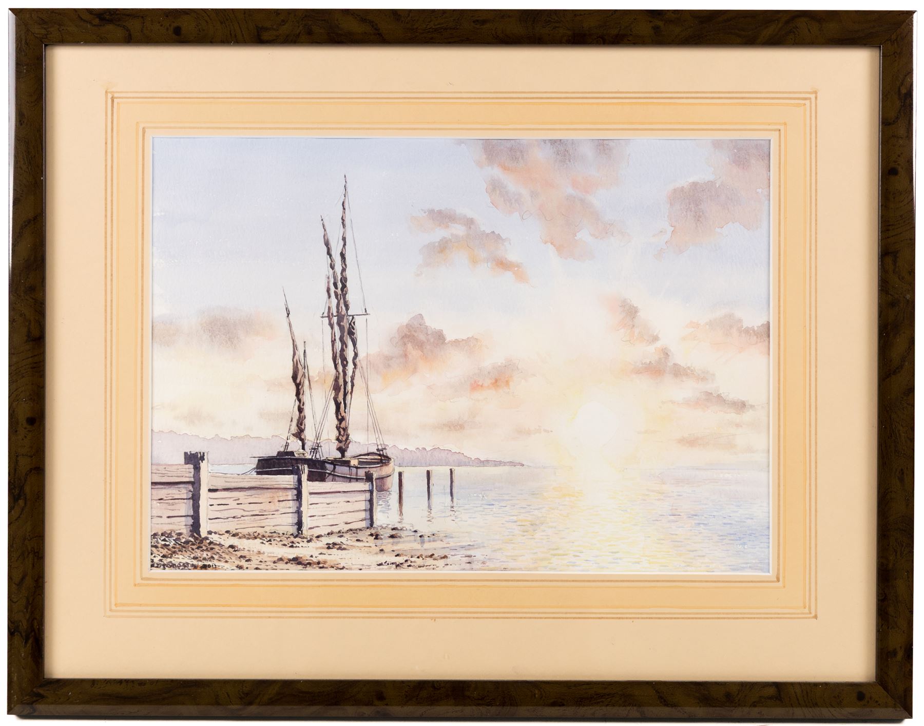 John Edwin Wigston (British 1939-): 'No 18 Dawn' 'No 19 Sunday Morning' 'No 20 Moonlight' and 'No 21 Storm', set of four watercolours signed and dated 2013, titled on label verso all 24cm x 35cm (4)