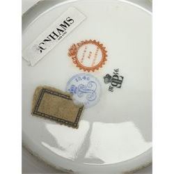 Mid 19th century Sevres Louis Philippe period porcelain cabinet plate, decorated with central Louis Philippe crowned monogram flanked by two cherubs, within cobalt gilt detailed border, with date mark for 1846, red inventory mark for Chateau des Tuileries, and blue monogram mark , D14.5cm