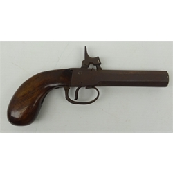  Mid 19th century 26 bore percussion pocket pistol, 3.25