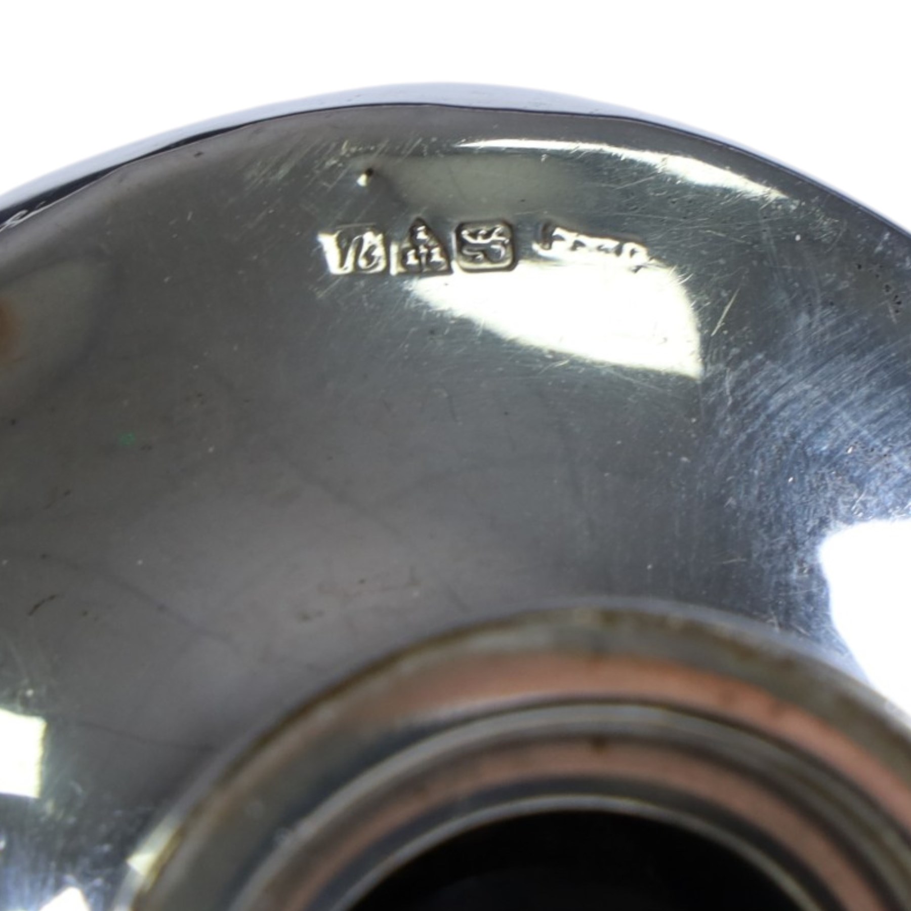 Pair of silver mounted capstan inkwells, both hallmarked