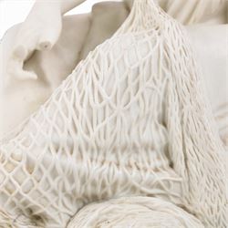 Parian porcelain figure Mending the Net, impressed 