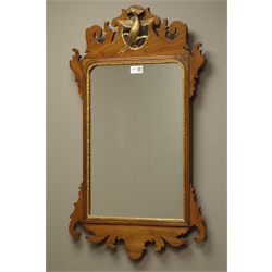  20th century mahogany Chippendale style fret work mirror, H77cm  