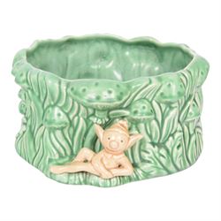 Bretby twin handled vase, together with Sylvac pixie bowl and two jugs