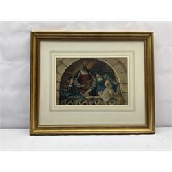 Charles Hamilton Aide (French/British 1826-1906): 'Lord Leighton and Friends, in the Minstrel's Gallery', watercolour signed and dated with monogram 1860, 23cm x 35cm 