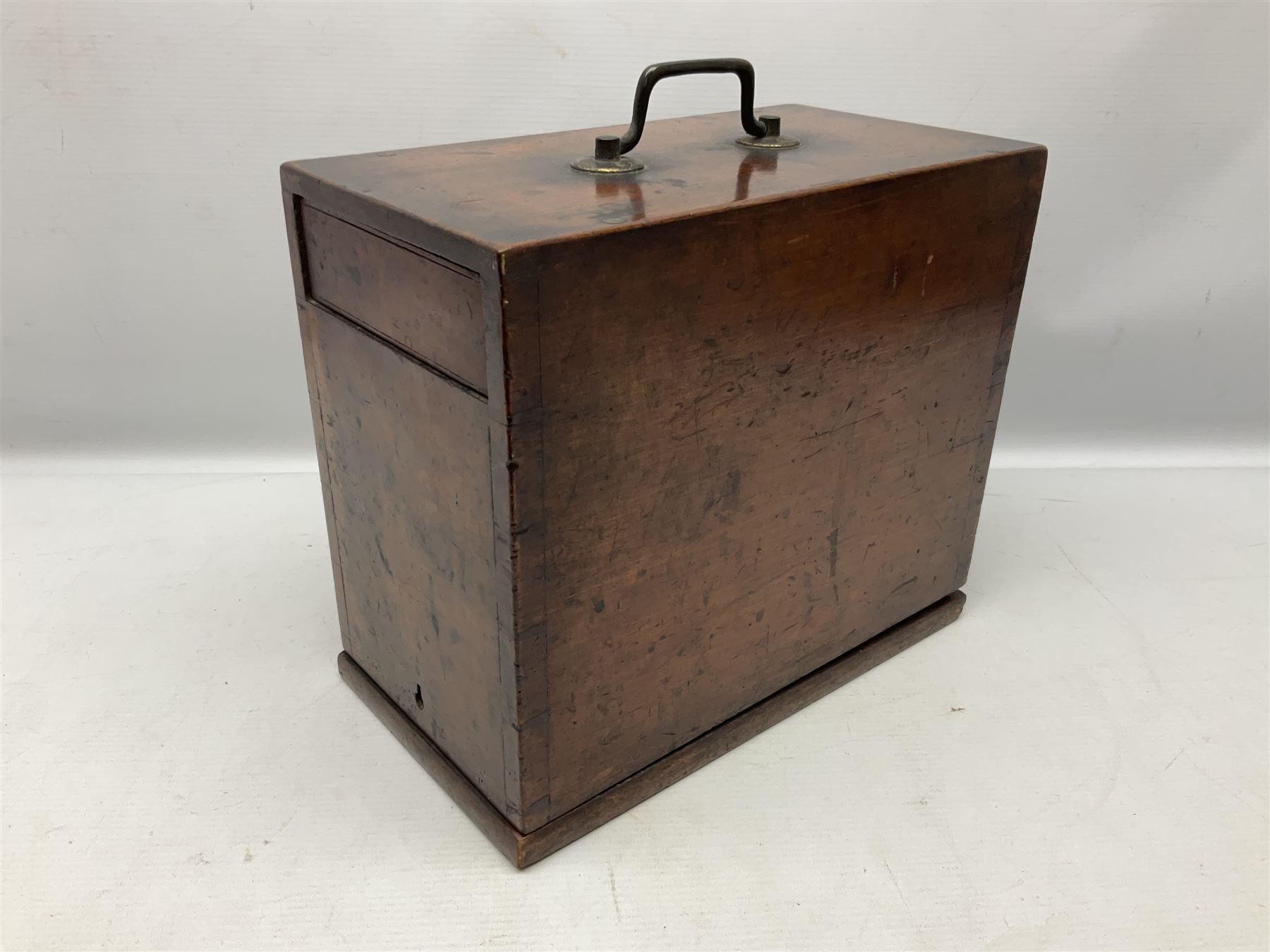 James G Weir 'The Globe' hand-cranked sewing machine, circa 1872, in black finish with gilt and flower painted decoration, the bed stamped Ja's G. Weir, 2 Carlisle Street, Soho Sq., London, with walnut locking carrying case and original manual, boxed H25cm 