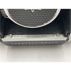 Mamiyaflex C3 TLR camera body, serial no. 215034, with 'Mamiya Sekor 1:2.8 f80mm' lens serial no. 765932