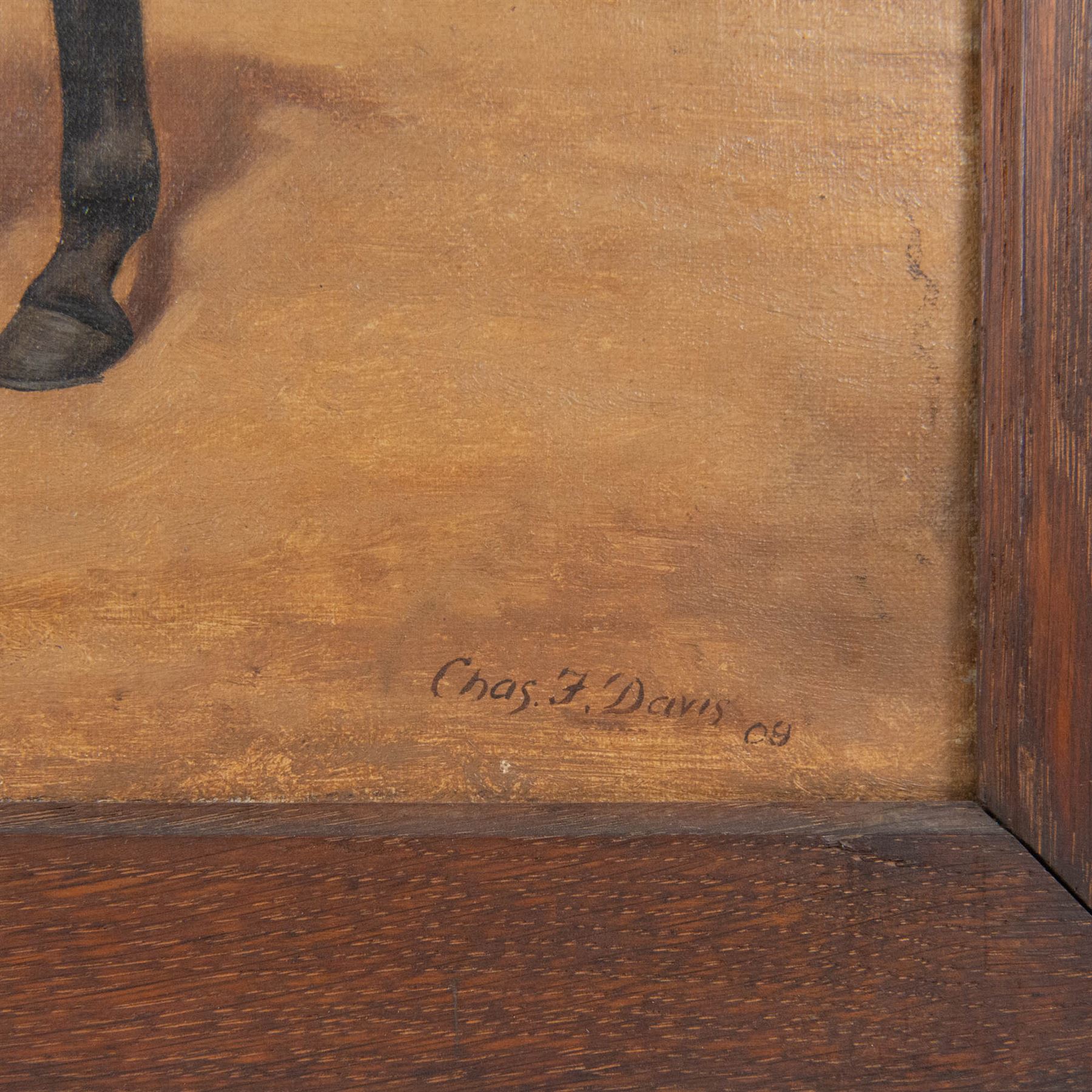 Charles F Davis (British 19th/20th Century): Horse Portraits, pair oils on canvas signed and dated '09 and '05, max 45cm x 55cm (2)