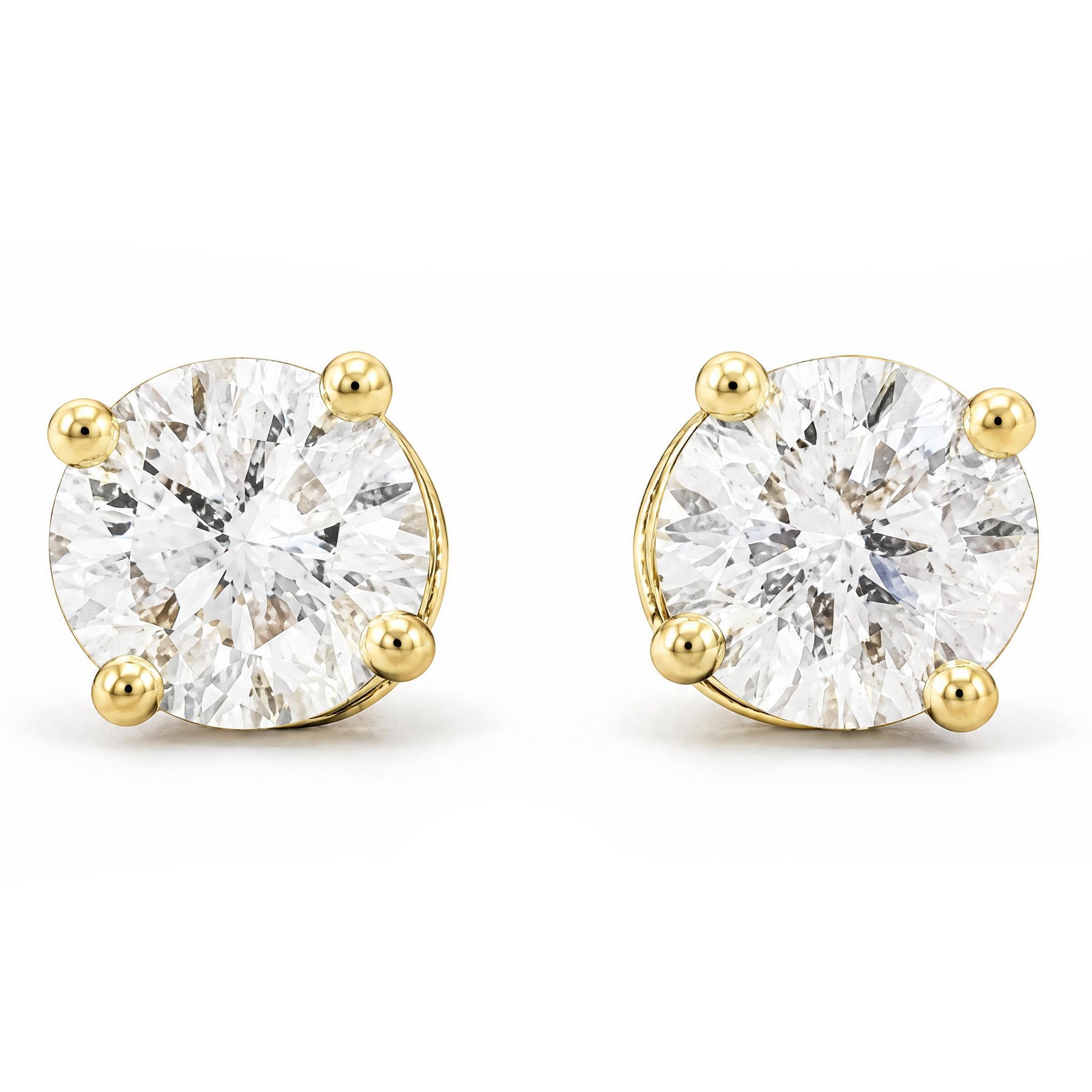 Pair of 9ct gold lab grown diamond stud earrings, stamped 375, total diamond weight approx 0.30 carat