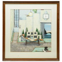 Colin Thompson (British/Australian 1942-): Art Deco Home Illustration, ink and watercolour signed 39cm x 37cm Notes: Featured in Thompson's the 'Pictures of Home' book, commissioned by Leeds Permanent Building Society, page 22.