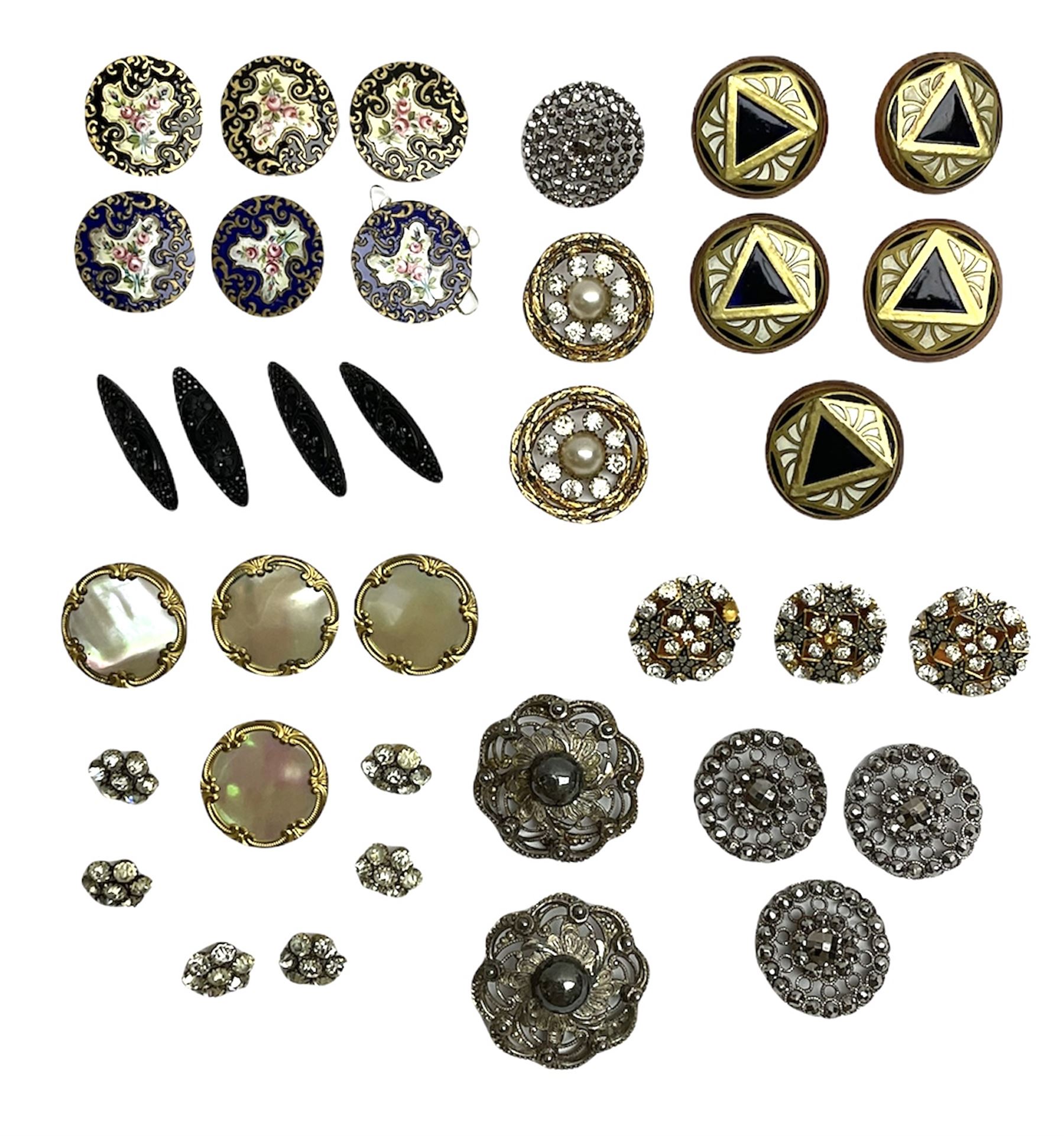 Antique buttons including set of three A.P. & Cie (Albert Parent and