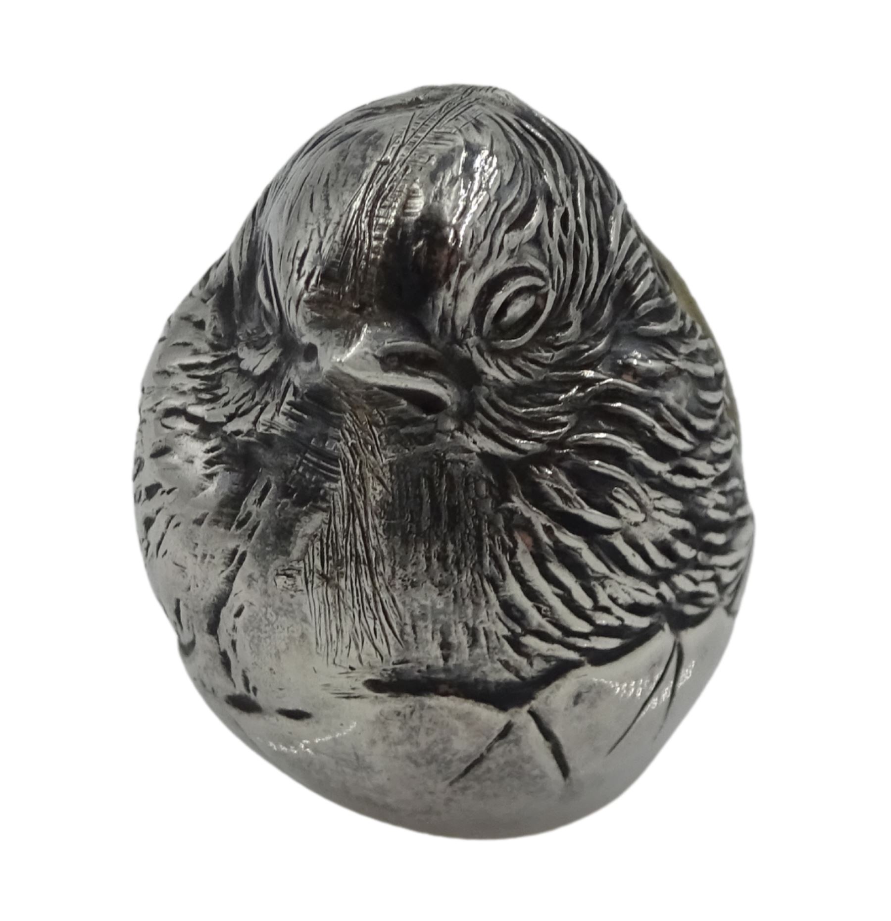 Edwardian silver chick pin cushion, Rd No. 475678 by Sampson Mordan & Co, Chester 1907