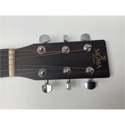 Sigma GMC-1E semi-acoustic guitar with cut-away body, sapele mahogany back and ribs and solid spruce top; bears label Model GMC-1E serial no.210522747; L103cm