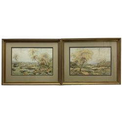 Ernest T Potter (British early 20th century): Trees on the Riverside, pair watercolours signed and dated 1909, 30cm x 45cm (2)