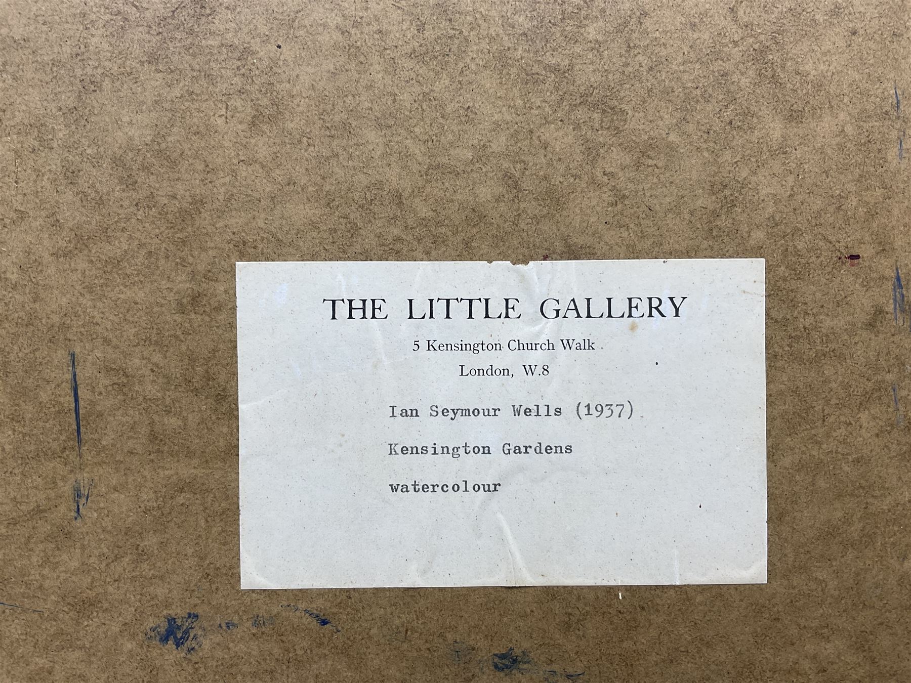 Ian Seymour Wells (British 1937-): 'Kensington Gardens', watercolour signed and dated '79, titled verso 16cm x 24cm