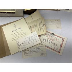 Archive of memorabilia and ephemera relating to Pc. (later Sgt.) Geoffrey Robinson of Dewsbury (later West Yorkshire) police force including cased Long Service and Good Conduct Medal; helmet plates and cap badges, collar numbers and uniform buttons, whistles, certificates, photographs, plaque etc 1960s - 1990s