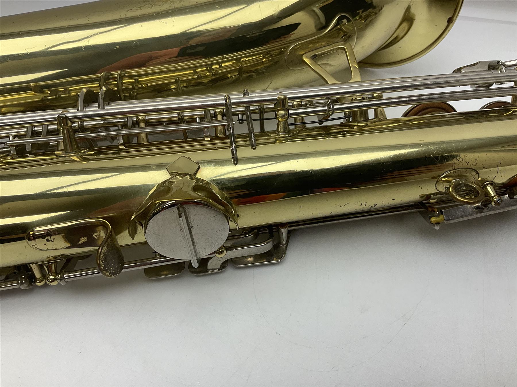 Czechoslovakian Corton tenor saxophone, probably 1970s/80s, serial no.132621; in fitted carrying case with crook and two mouthpieces