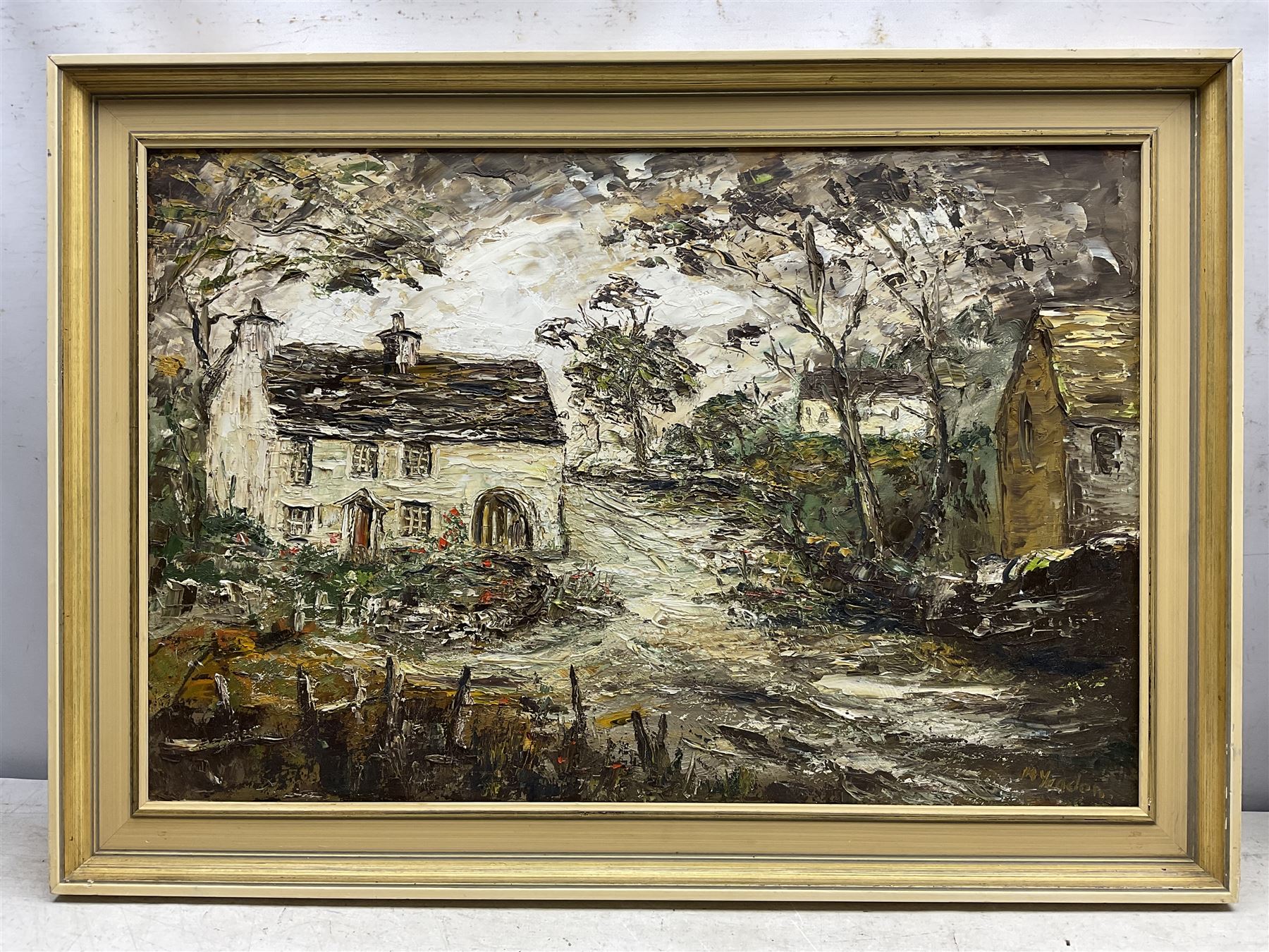 M Yeadon (Northern British Contemporary) 'Lakeland Cottage at Silverdale - Westmorland' and 'Farm in Swaledale', pair oils on board signed, titled verso 50cm x 75cm (2)
