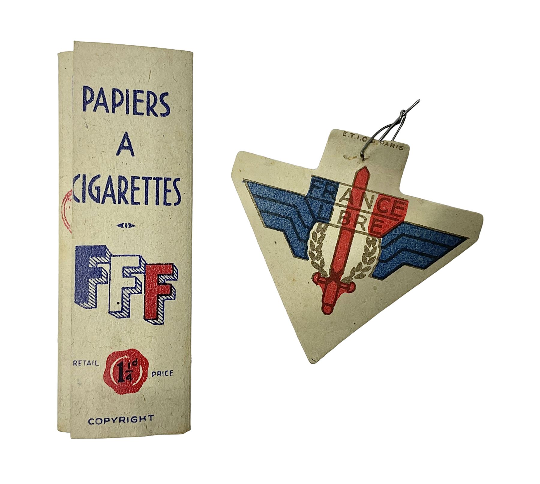 WWII Free French 1944 card member's insignia; and unuse | Militaria