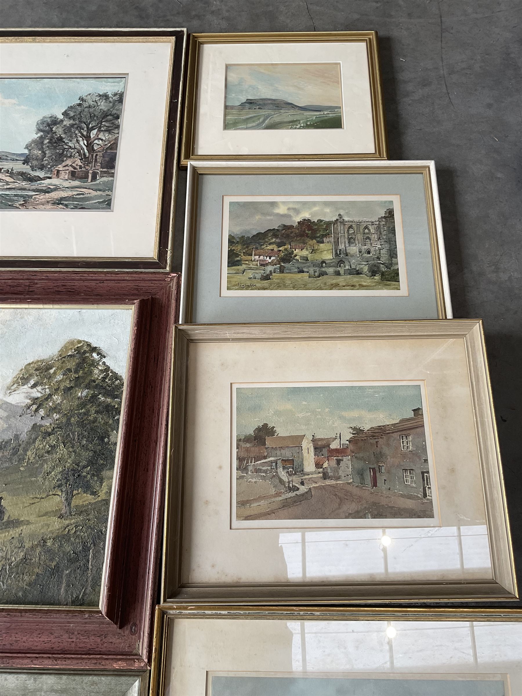 Collection of Yorkshire paintings, artists including Angus Rands, Joseph Pighills, Claude Horsfall, Gordon Clifford Barlow, Joseph Appleyard, George Graham, L Wilkinson, John Frederic Greenwood, etc (11)
