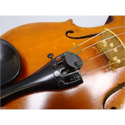  Mid-20th century Maidstone violin with 36cm two-piece maple back and ribs and spruce top, bears label 'The Maidstone John G. Murdoch & Co Ltd London', L59.5cm overall, in carrying case with outer cover and bow  
