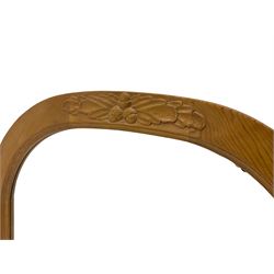 Solid pine framed overmantle mirror, decorated with carved oak leaves and acorns