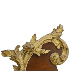 George III Chippendale design mahogany and parcel-gilt tripartite fret mirror with Hoho bird pediment