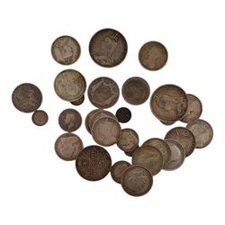 Approximately 300 grams of Great British pre-1920 silver coins, including 'Gothic' florins, etc