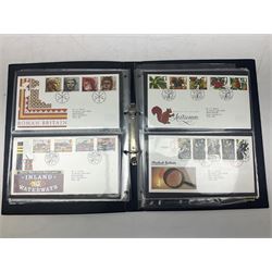 First day covers including examples with special postmarks, mixture of hand written and printed addresses, small number with BFPO postmarks, etc and various presentation packs, face value of useable postage approximately 140 GBP, housed in five ring binder folders