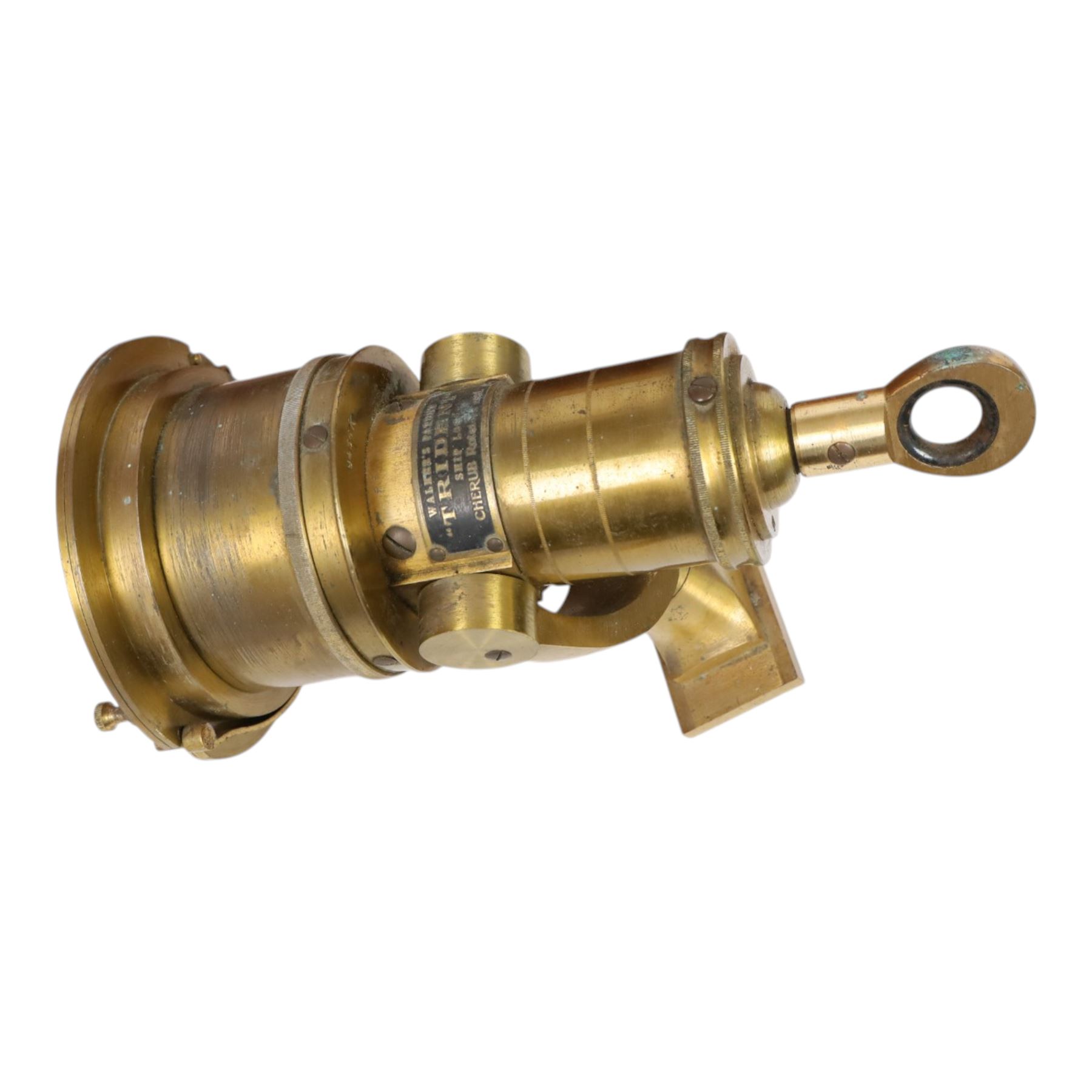 Walkers Patent 'Trident' Ship's log with cherub rotators, contained in original wooden case