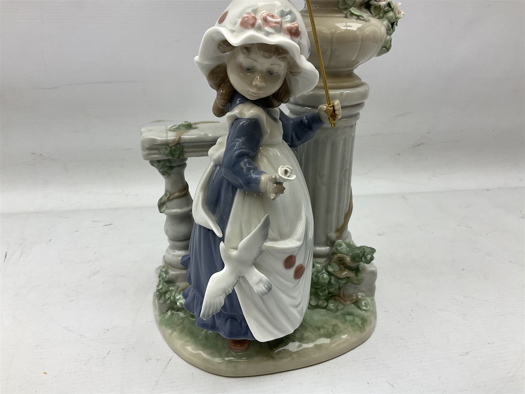 Lladro figure Glorious Spring, modelled as a girl holding a flower and parasol, no. 5284, H32cm