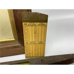 Framed picture of gentleman in military dress, 'killed in action in France' May 3rd 1915, two antique spirit levels, coins in a leather case and other collectables