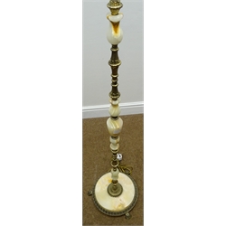  Brass and marble effect standard lamp (H130cm) and a similar standard lamp (H122cm)  