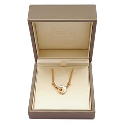 Bulgari Cuore 18ct rose gold mother of pearl heart and diamond bracelet, hallmarked, boxed