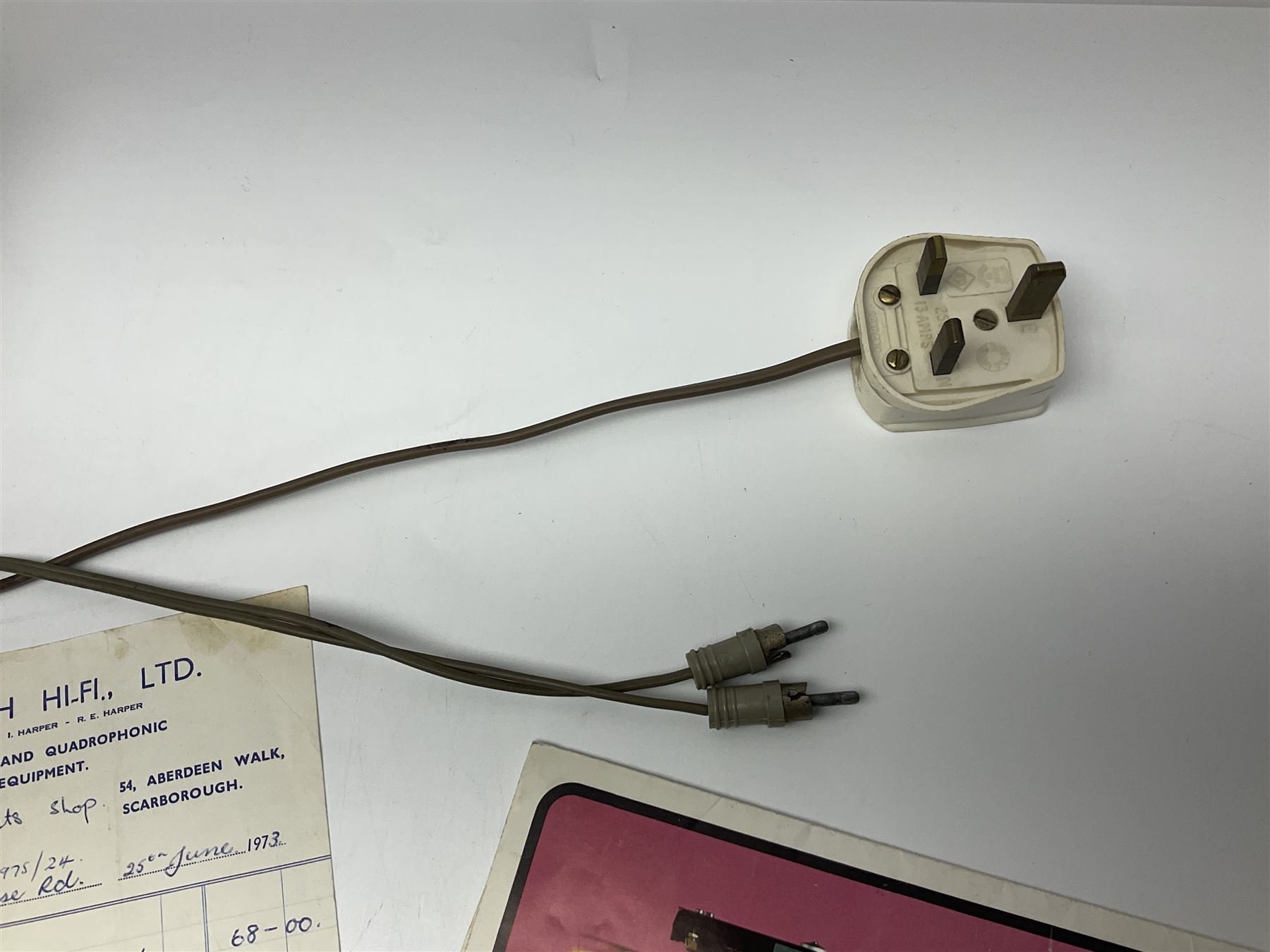 1970s Transcriptor Saturn turntable with paperwork including original receipt dated June 1973 and some accessories