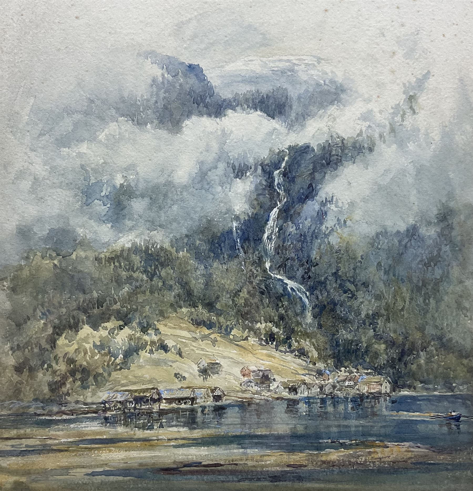 Mary Weatherill (British 1834-1913): 'Eide - Graven' Norway, watercolour unsigned, titled and dated July 1885 on the mount 29cm x 25cm