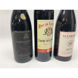 Mixed wine, comprising two bottles Les Jamelles 2009 Reserve Mourvedre, 750ml 13.5% vol, Joan d'Anguera 2015 Altaroses, 75cl 14% vol, Roc de Lussac 2010, Lussac-Saint-Emilion, 750ml, 14% vol and Rhebokskloof, 1997 Gamay Noir, 750ml, 13.5% vol (5)