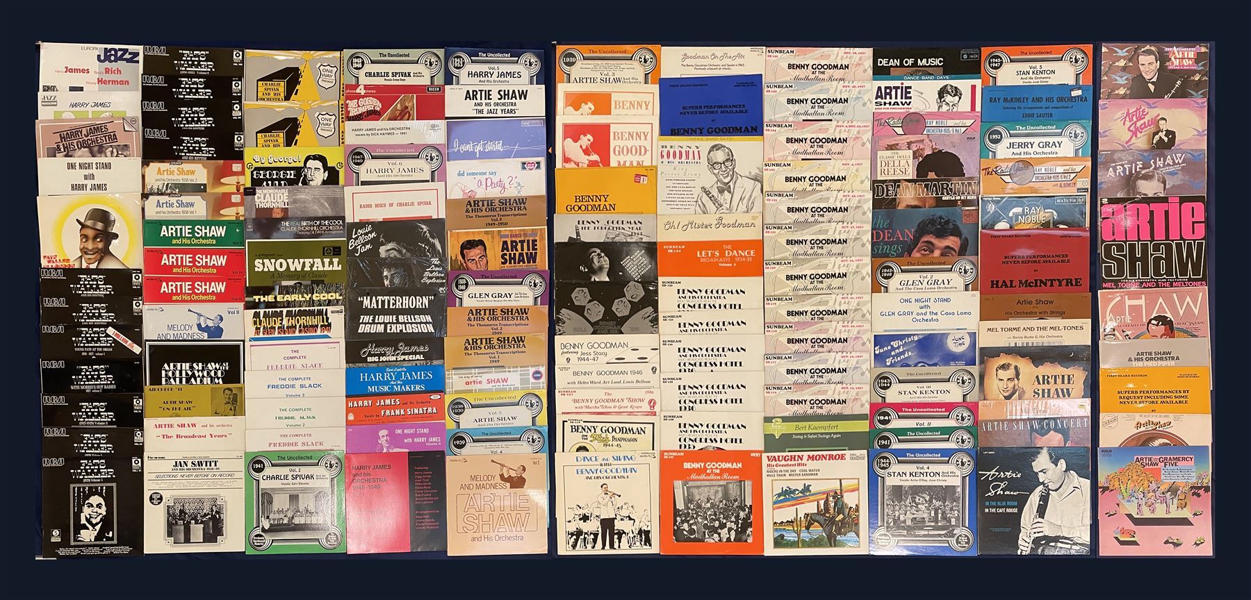 Large quantity of vinyl records including 'Stardust Hoagy Carmichael 16 Classics From The Old Music Master', 'Bing Crosby Crosby Classics Volume III', 'The Andrews Sisters Story', 'The Very Best Of The Andrews Sisters', 'The Unfamiliar Nat King Cole' etc, approximately 600 in five boxes