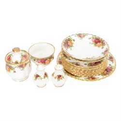 Royal Albert Old Country Roses tea and dinner service, including teapot, coffee pot, milk jug, covered sucrier, six cups and saucers, eight dinner plates, eight soup bowls, sauce boat and saucer etc