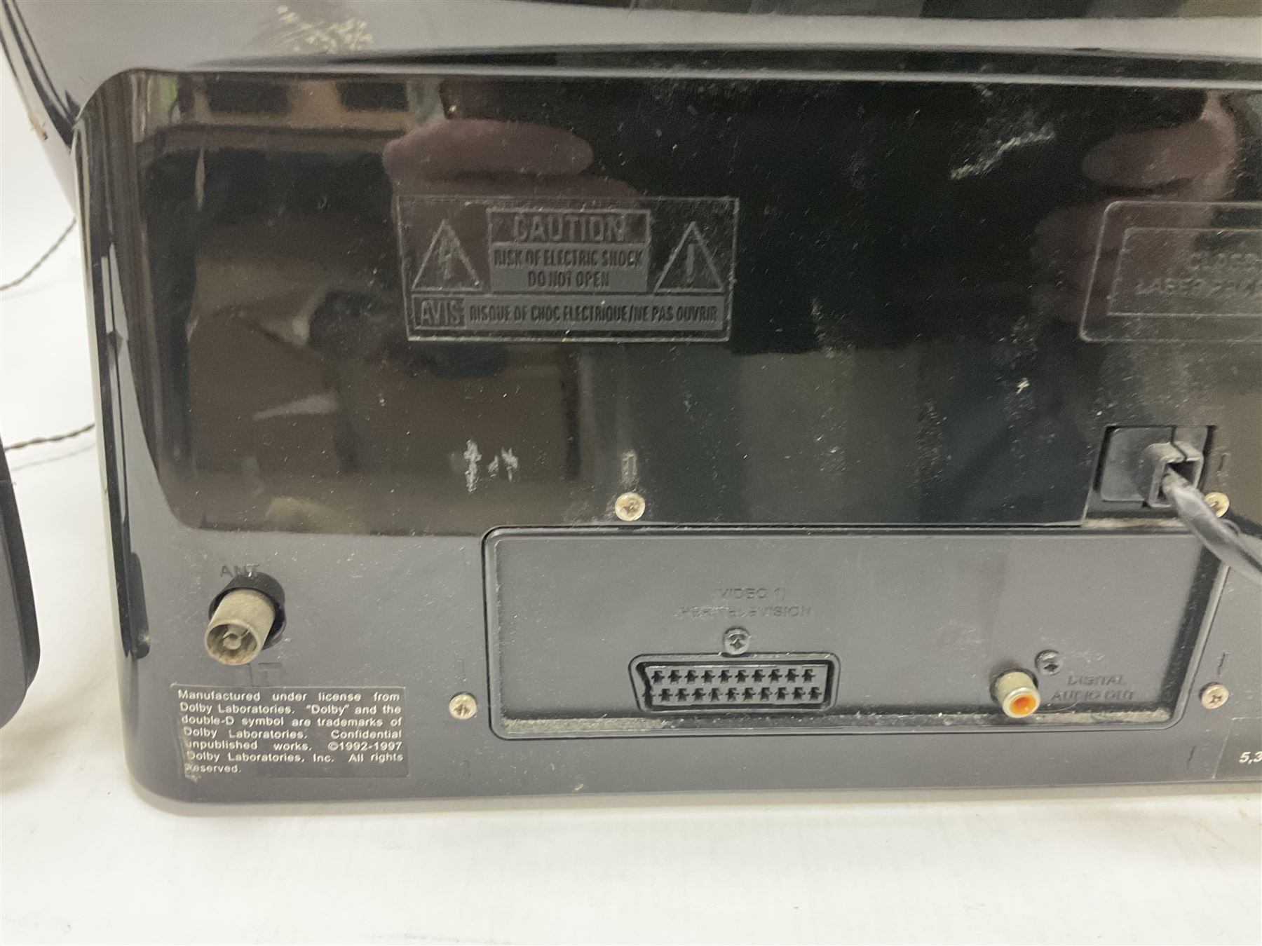 Star Wars - Darth Vader Dolby TV/DVD player with Lightsaber TV remote, JakksTVGames 2005 games controller and replacement AC adapter 