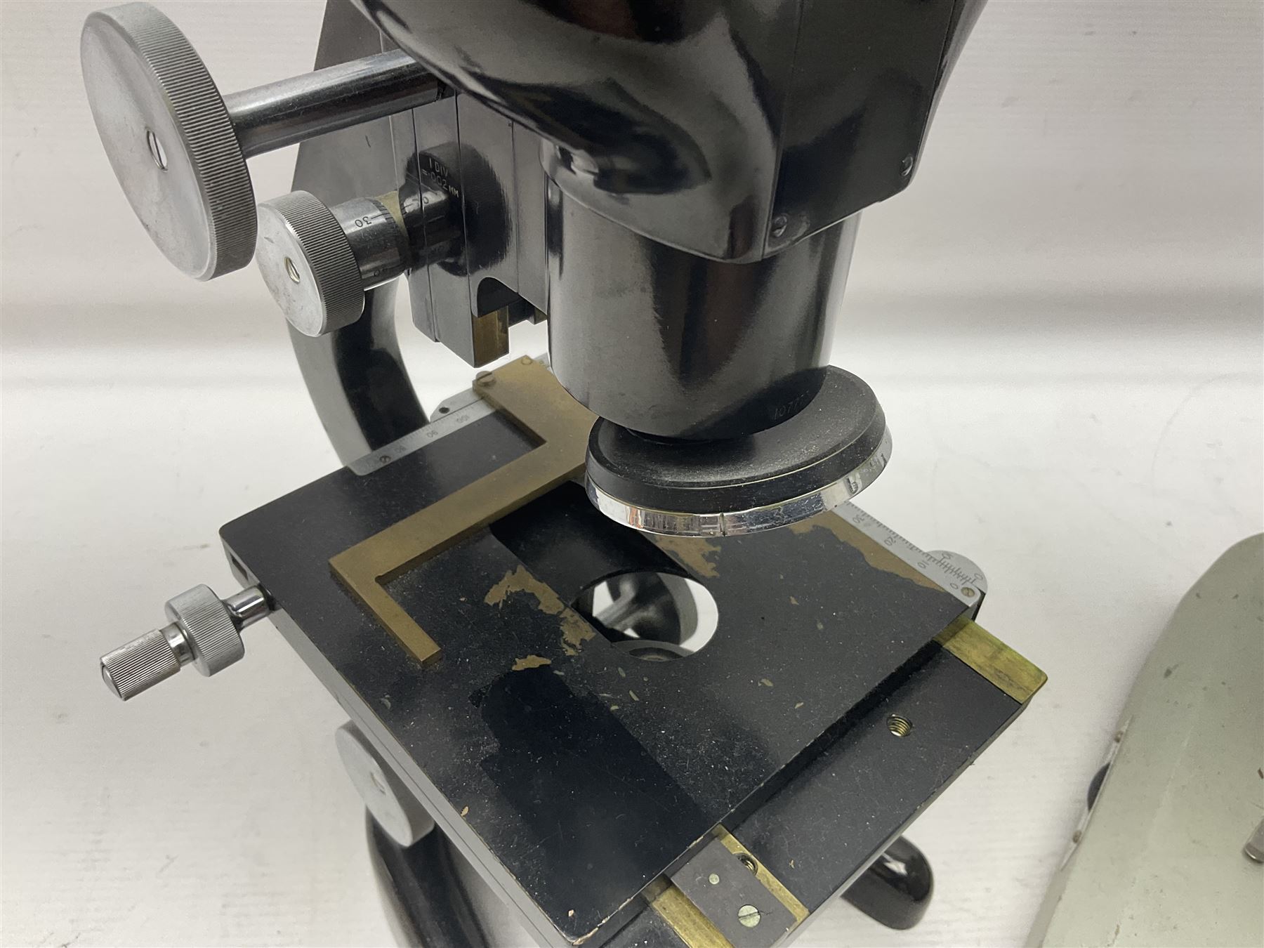 Three Binocular microscopes, comprising two W. Watson & Sons Bactil no 110331 and 107773 and Tasco LMSQF-F