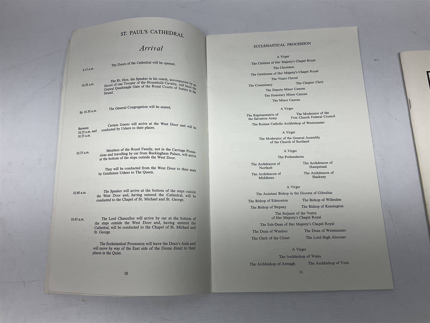Queen's Silver Jubilee order of service for 'Ceremonial a thanks giving service at St Paul's Cathedral' and Westminster Abbey order of service for 'Funeral of Her Majesty Queen Elizabeth The Queen Mother'