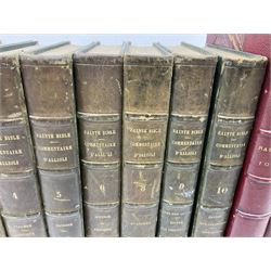 Histoire De Saint Bernard Et De Son Siecle par Le R.P. Marie-Theodore Ratisbonne. 1864 Paris. Two volumes; Nouveau Commentaire Litteral, Critique Et Theologique. 1854 Paris. Nine volumes; and Oeuvres De M. Audin. 1845/7 Paris. Eight volumes. All with leather bindings (19)