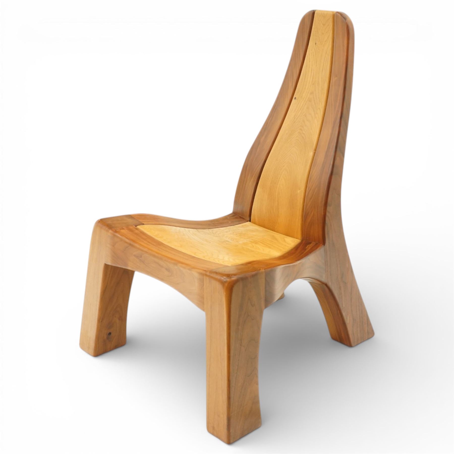 Peter Cummings - Magma oak chair, with shaped back and seat, signed by the maker dated 2007, designed by Peter Cummings of Reeth, near Richmond