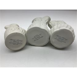  Six Portmeirion British Heritage Collection parian jugs, of various designs, H12cm