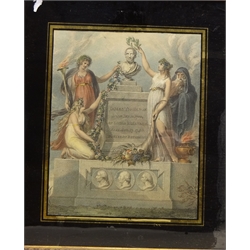  Classical Scene, coloured sipple engraving mounted in verre eglomise frame 35cm x 29cm and 'Edward VII', lithograph pub. E.S&A Robinson Bristol 67cm x 49cm (2)   