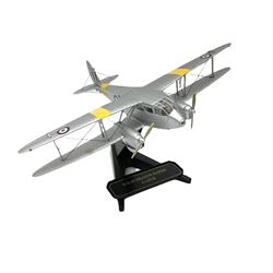 Four Corgi Aviation Archive limited edition die-cast models of aircraft comprising AA33418 Westland Sea King HC4 No.1174/1500; AA35011 Gloster Meteor F.8, No.355/1250; AA38104 Sopwith Camel No.692/1500 and AA37302 DH Vampire FB.9 No.82/2210; all boxed with certificates (one with slip-case); together with two Oxford De Havilland die-cast aircraft - D.H.82A Tiger Moth T-6296 and D.H.89 Dragon Rapide G-AIYR; both boxed (one with slip case) (6)