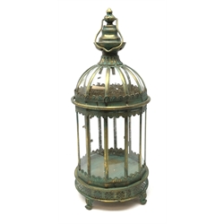  Dome top octagonal lantern with swing handle, H68cm  